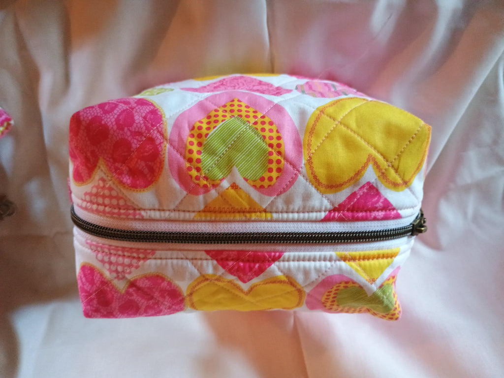 Blushing Hearts Boxy Makeup Bag