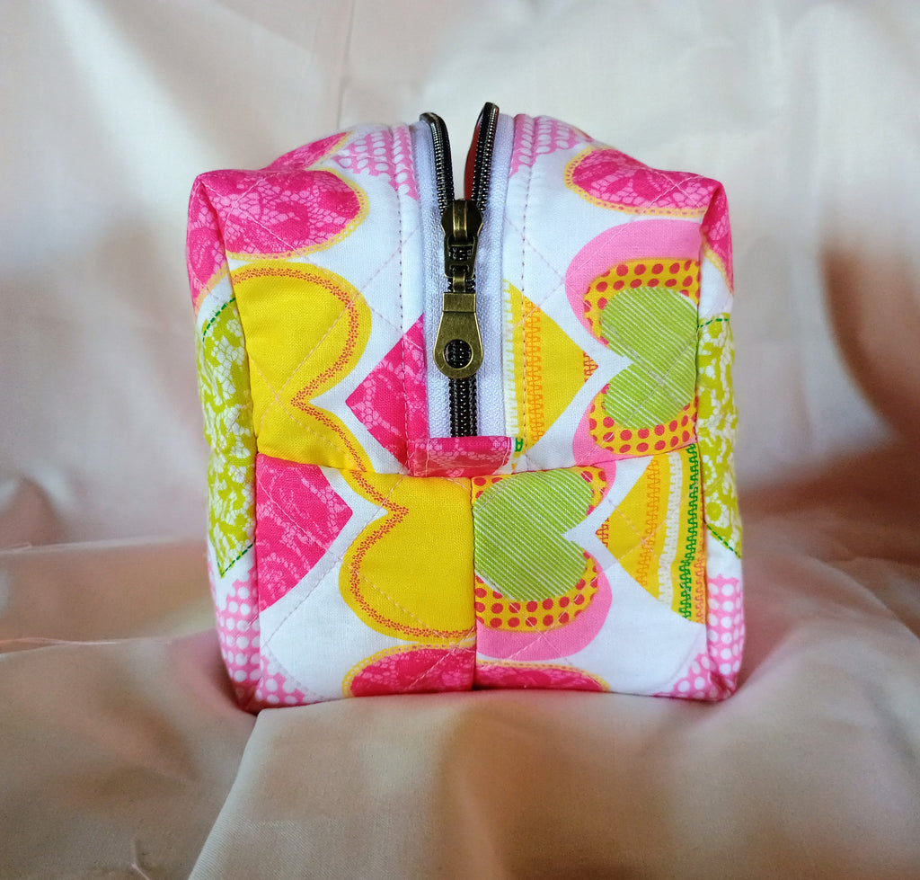 Blushing Hearts Boxy Makeup Bag